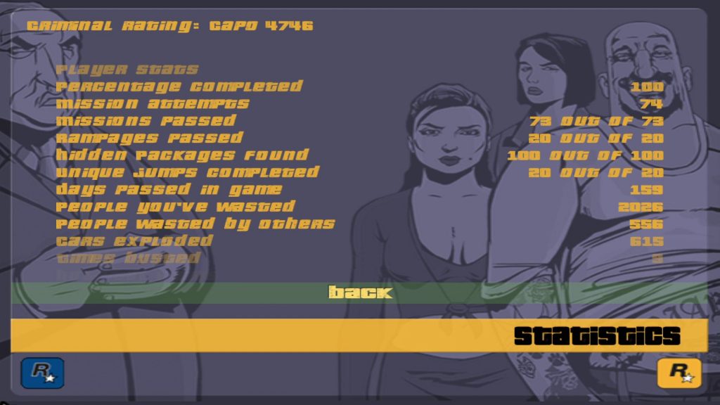 GTA 3 Savegame PC - 100% stats