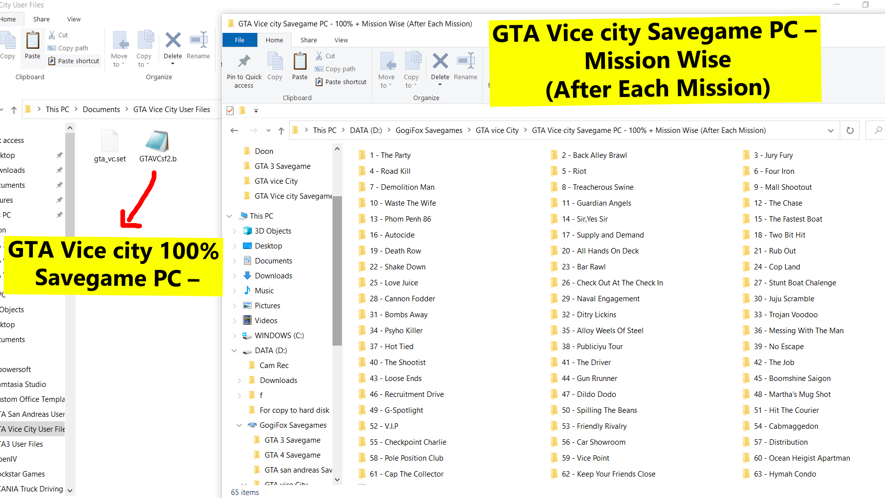 GTA Vice city Savegame PC - 100% + Mission Wise (After Each Mission)