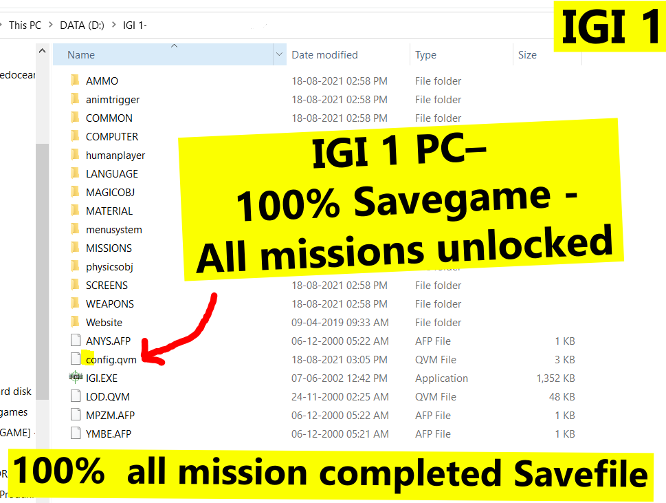 IGI 1 Savegame PC – 100% Savegame -Unlocked All missions