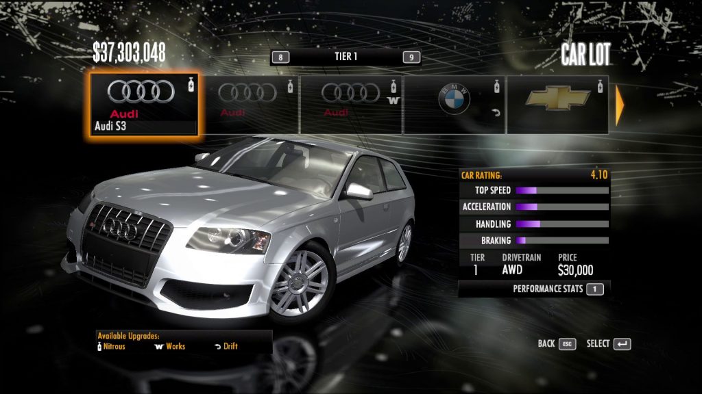 Need for Speed Shift PC 100% Savegame -Unlocked all Cars - You can buy any as per your choice