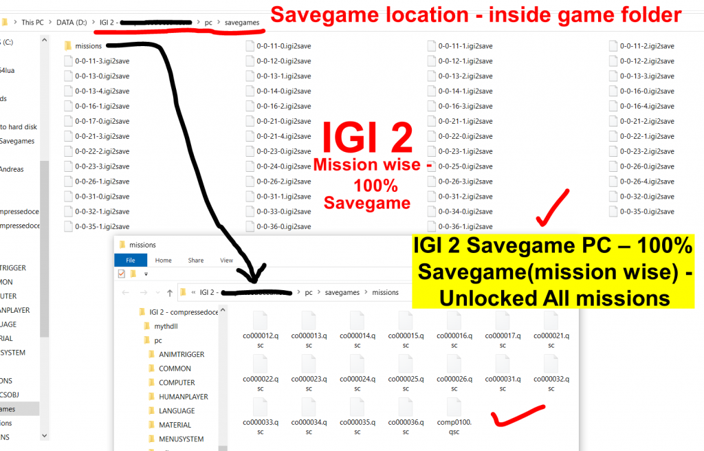 IGI 2 Savegame PC – 100% Savegame(mission wise) - Unlocked All missions