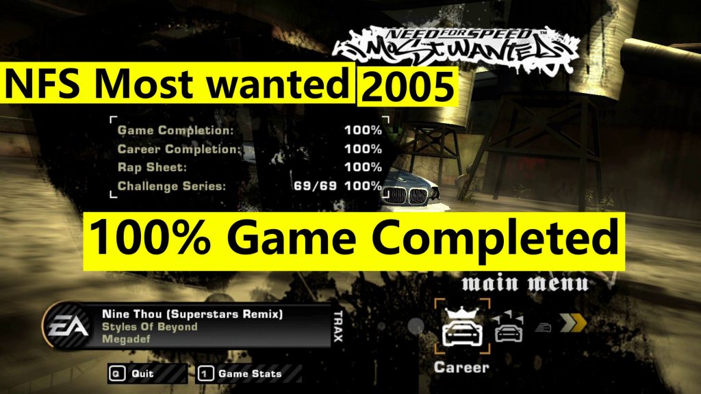 NFS Most Wanted 2005 PC  – 100% Savegame