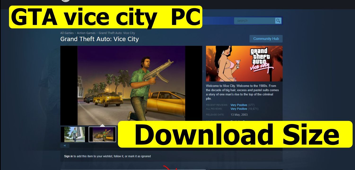 GTA Vice City PC Game download size