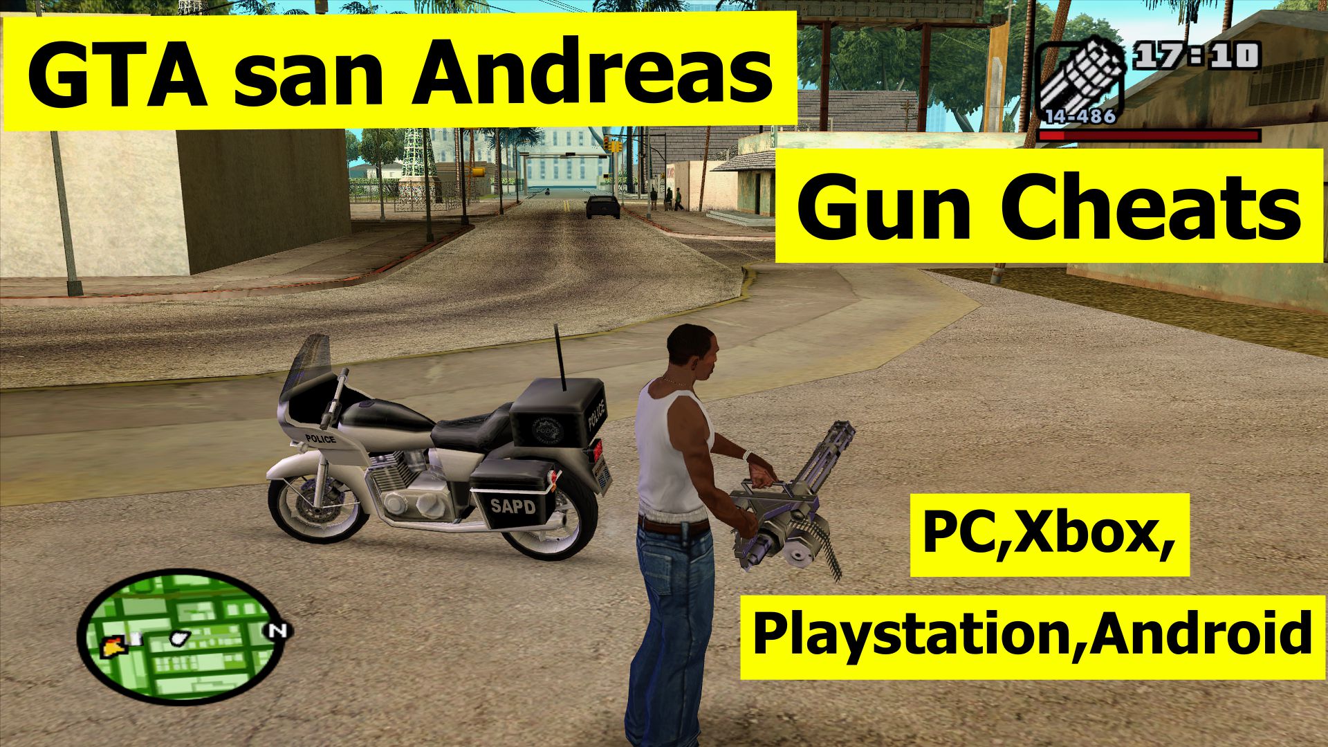 GTA San Andreas gun cheats for PC, Xbox, Playstation, Android