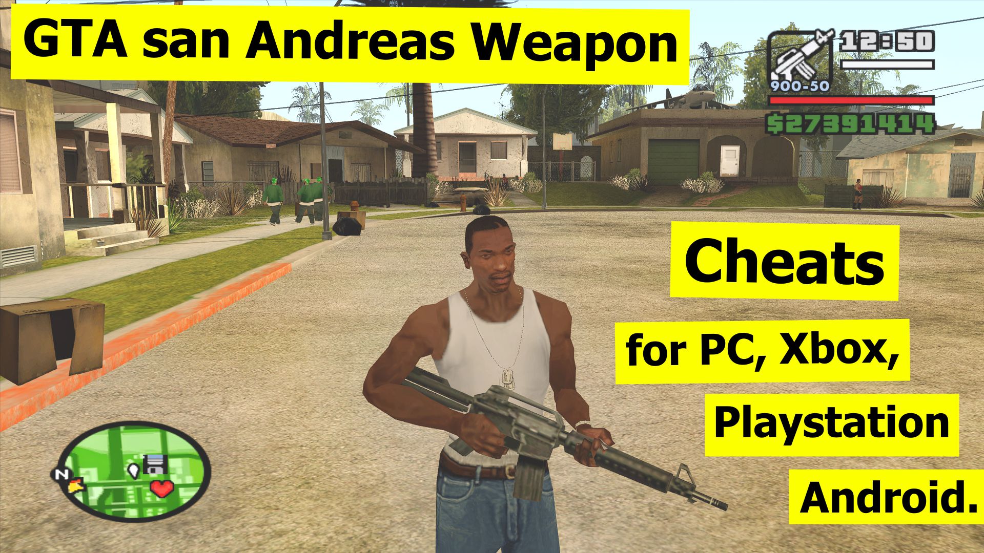 GTA San Andreas weapon cheats for PC, Xbox, Playstation, Android