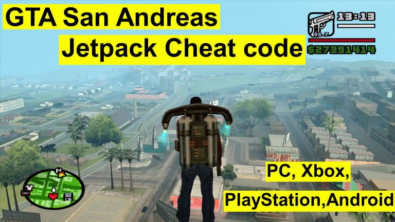 Gta San Andreas jetpack cheat code for PC, Xbox, PlayStation