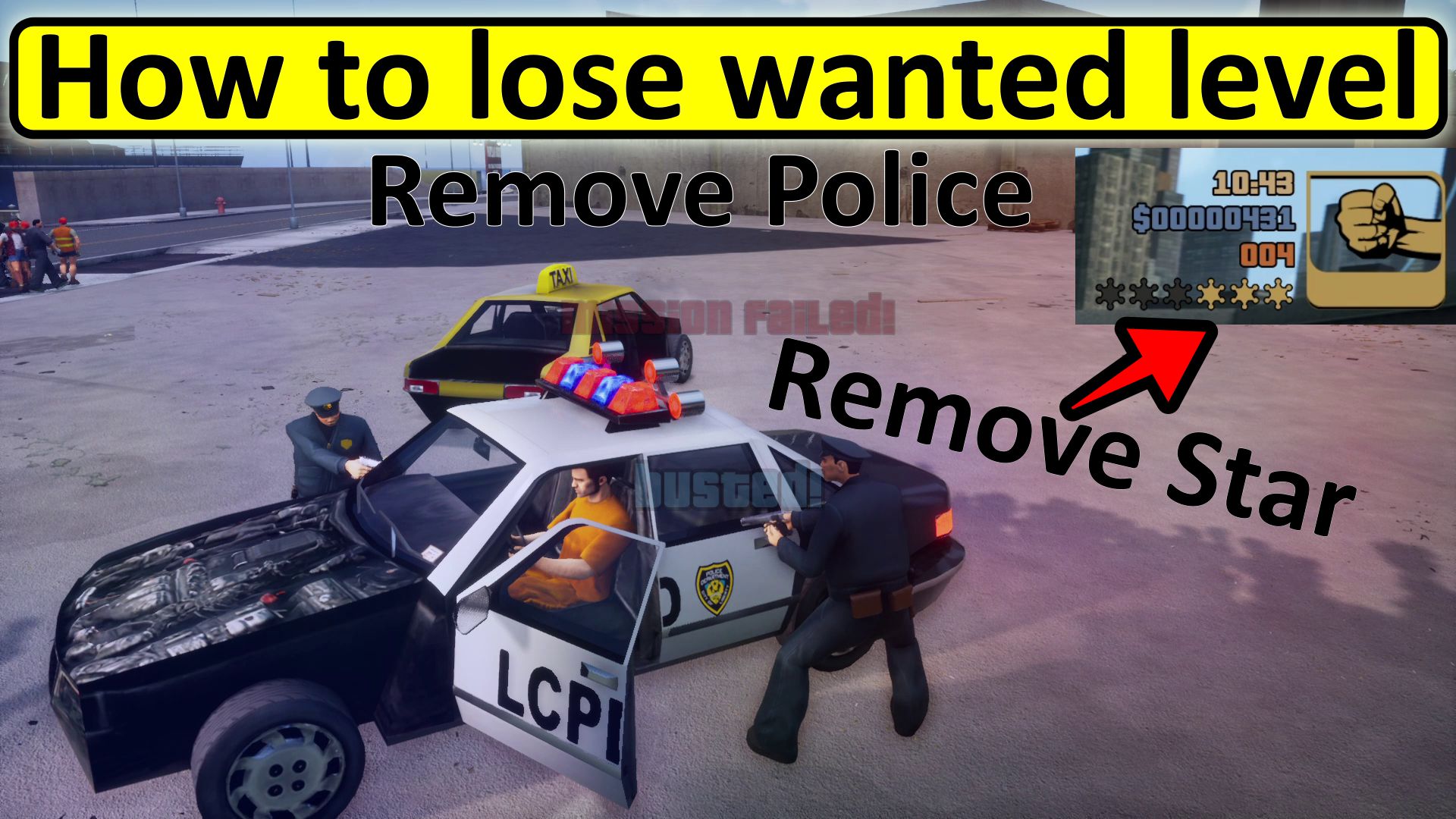 How to lose wanted level OR remove police in GTA 3