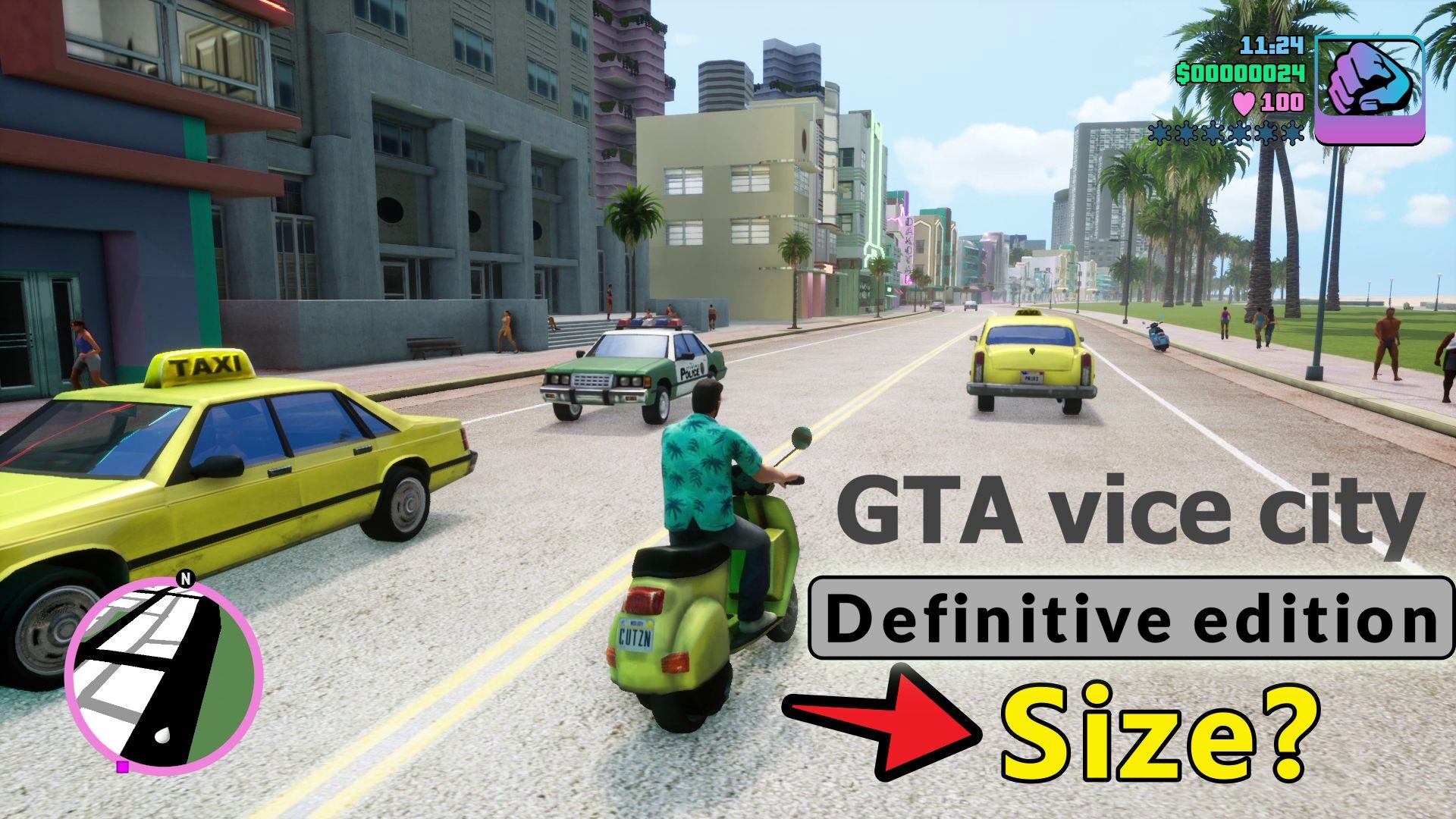 GTA vice city definitive edition real size for each Platform