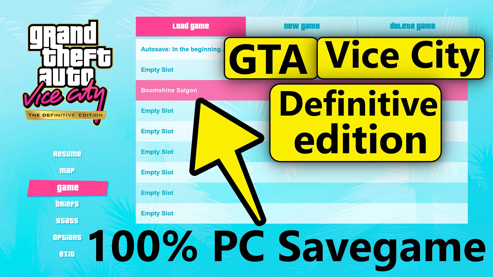 GTA vice city Definitive edition 100% PC Savegame Here