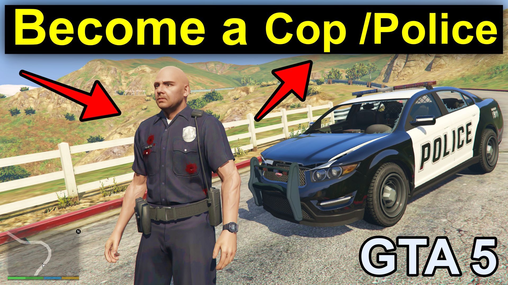 How To be a Cop in GTA 5 - (Online, Offline, modded)