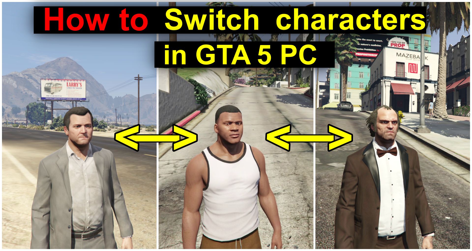 How to Switch Characters in GTA 5 PC Story mode -(Offline)