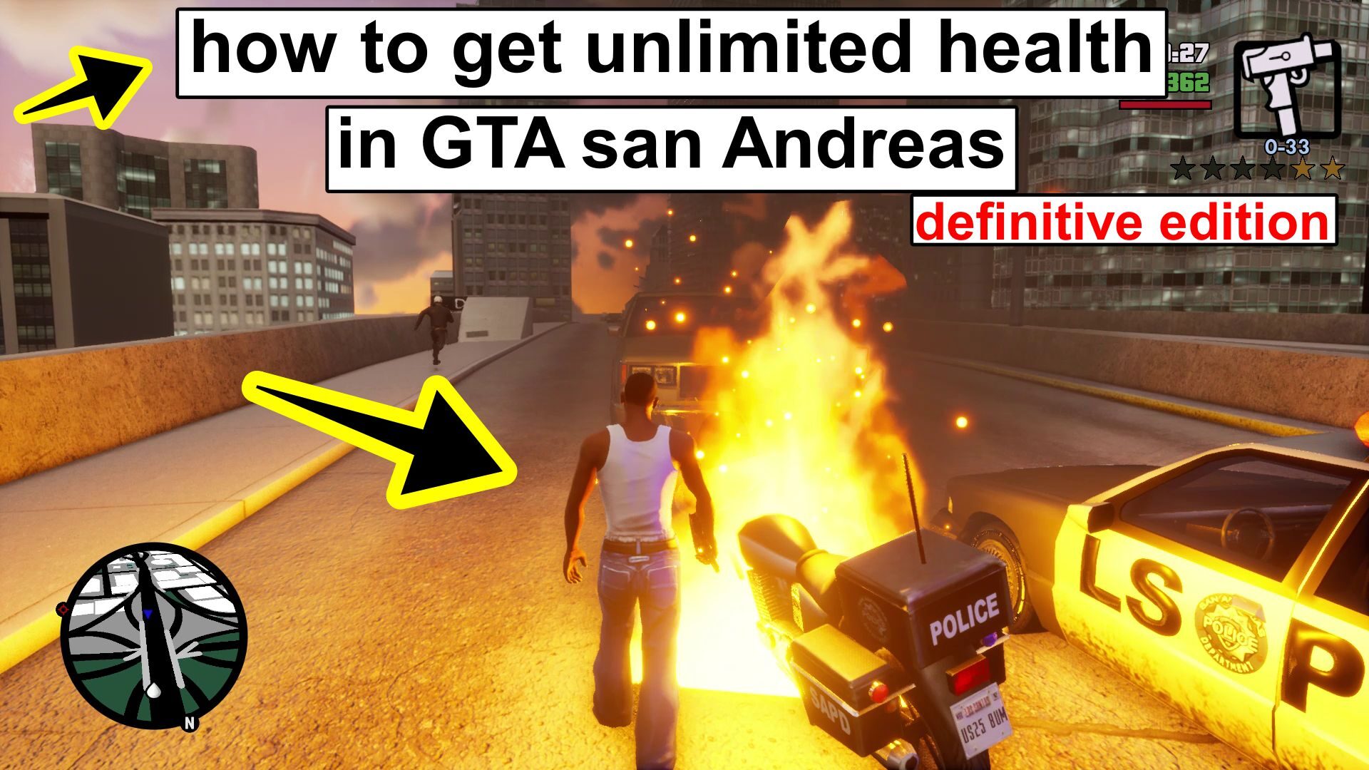 how to get unlimited health in GTA san Andreas definitive edition