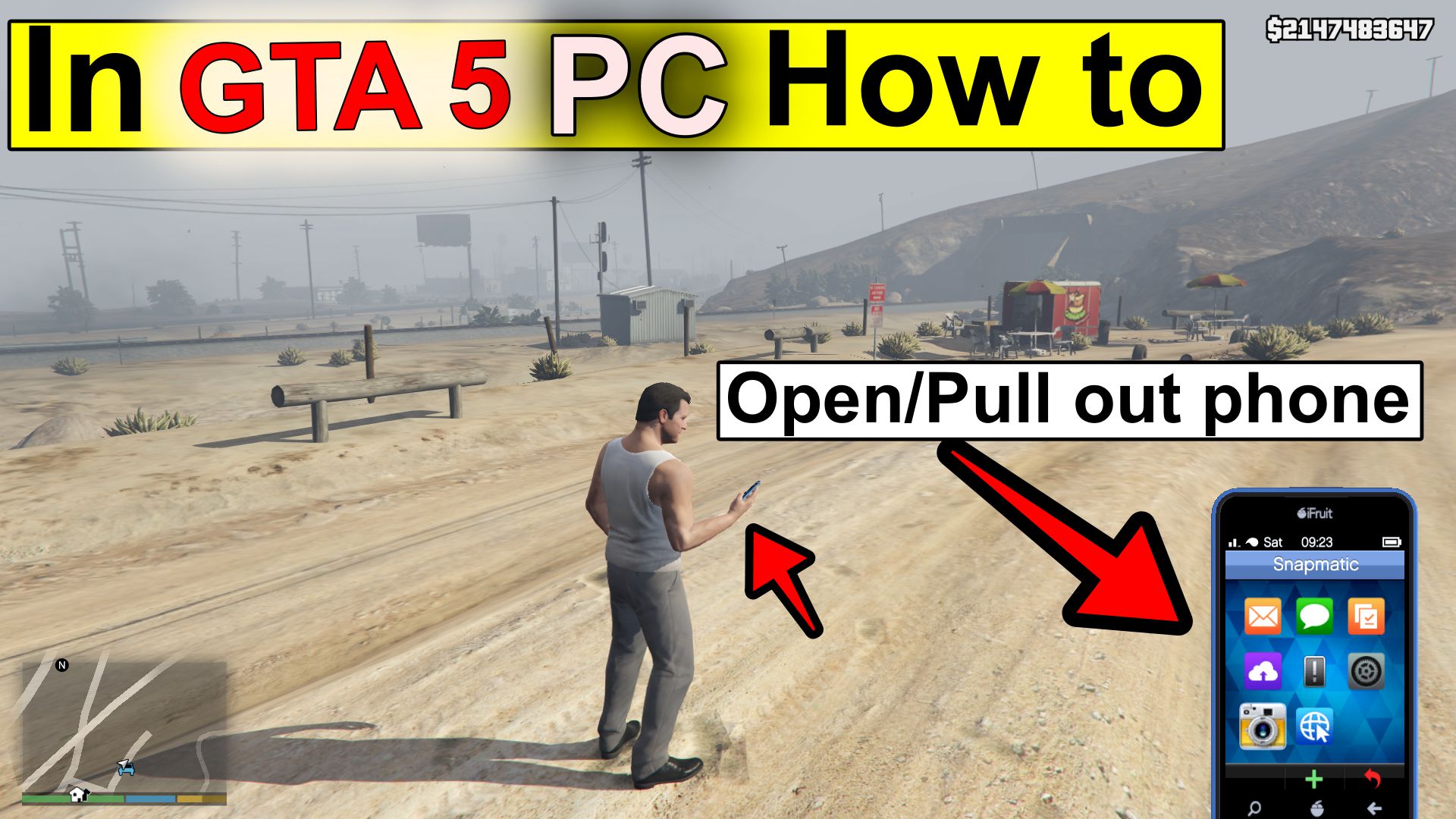 how to open, Pull out phone in GTA 5 PC - (Online + offline)