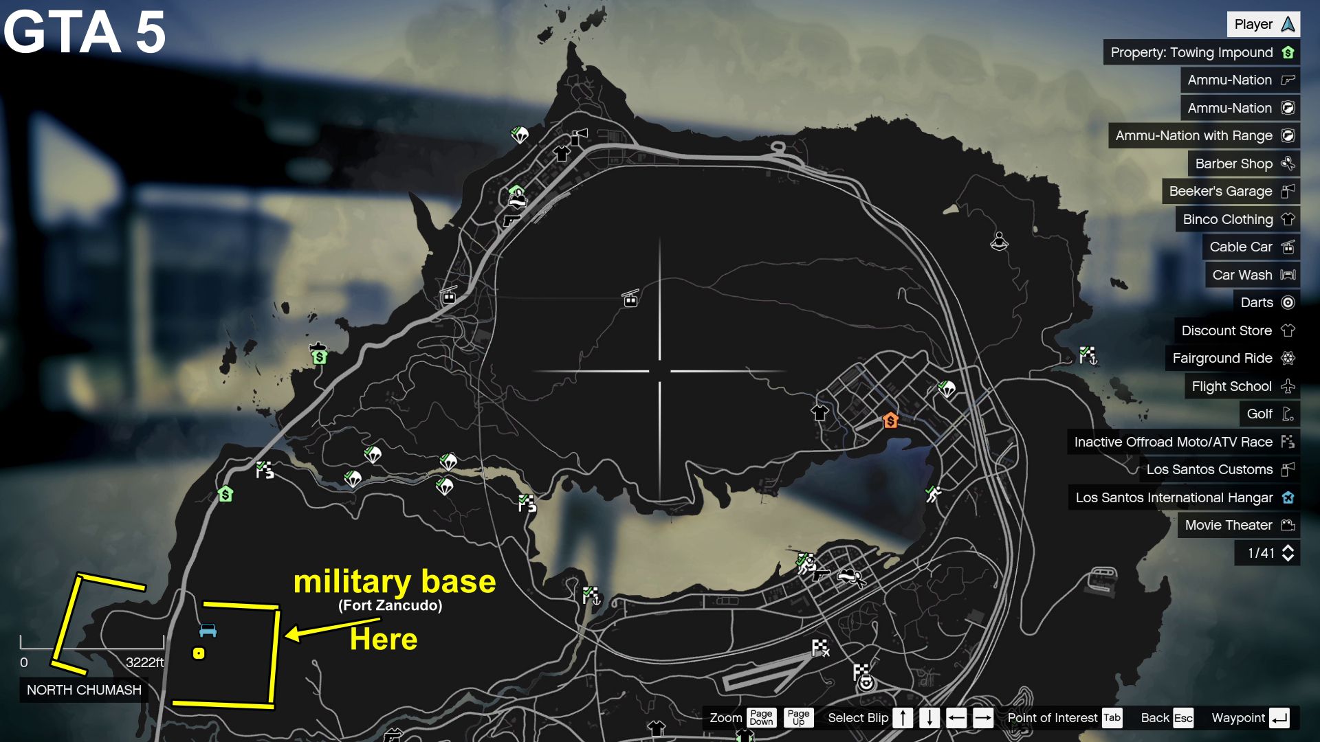 Mapa gta 5 base militar