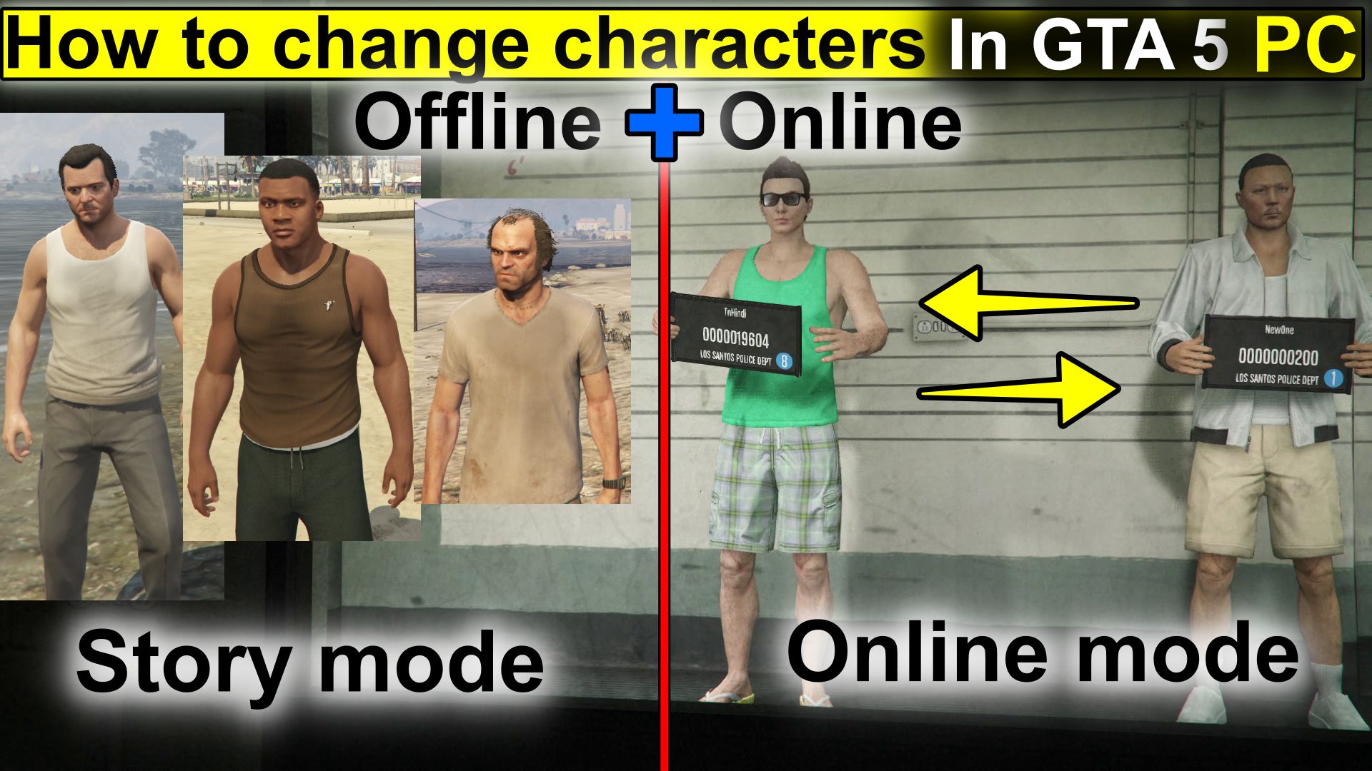 How to change characters in GTA 5 PC - (Offline + Online)