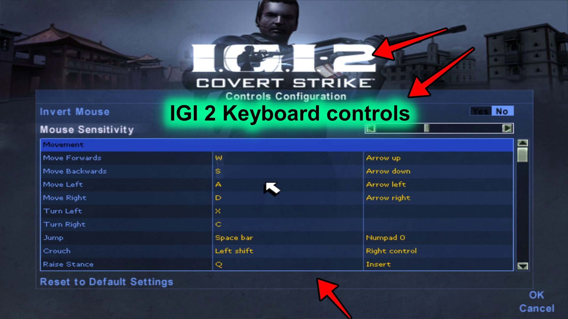 IGI 2 Keyboard Controls - Full List
