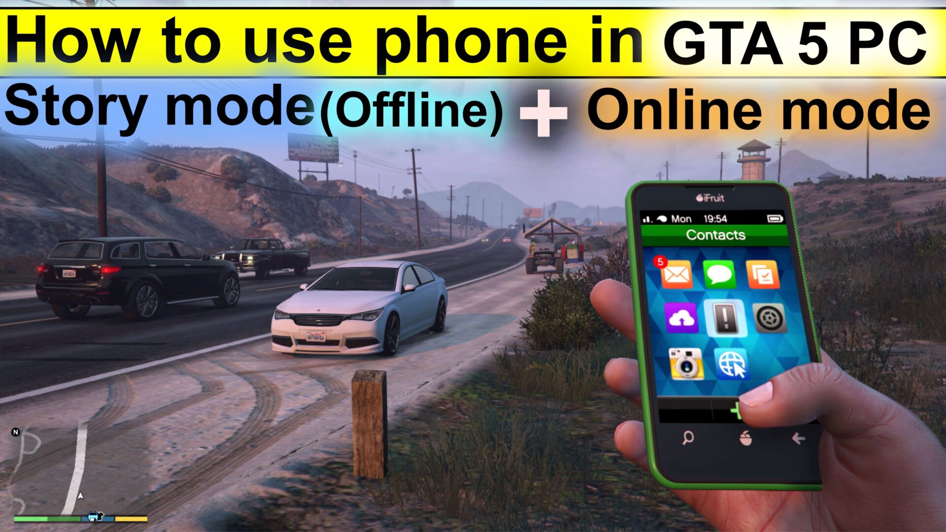 In GTA 5 PC, How to use Phone - Full Controls