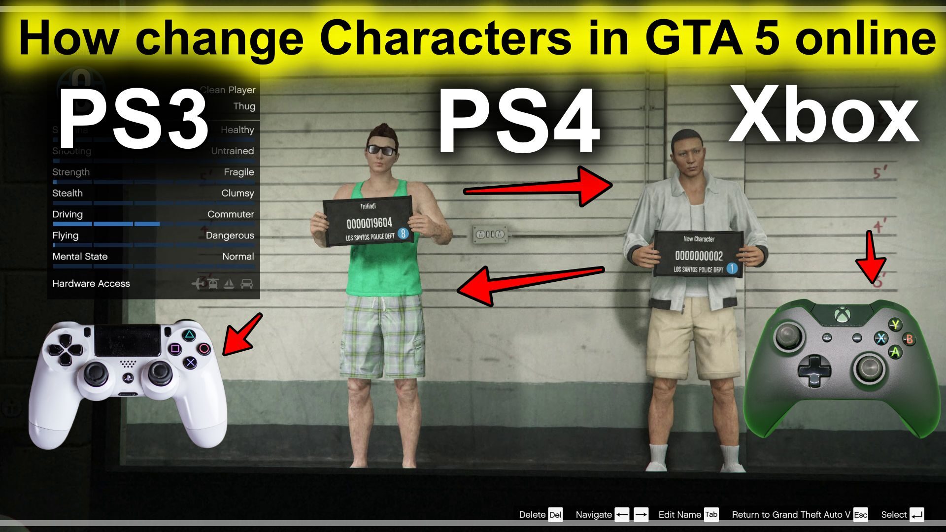 in GTA 5 online, How to change characters in - PS4, PS3 & Xbox