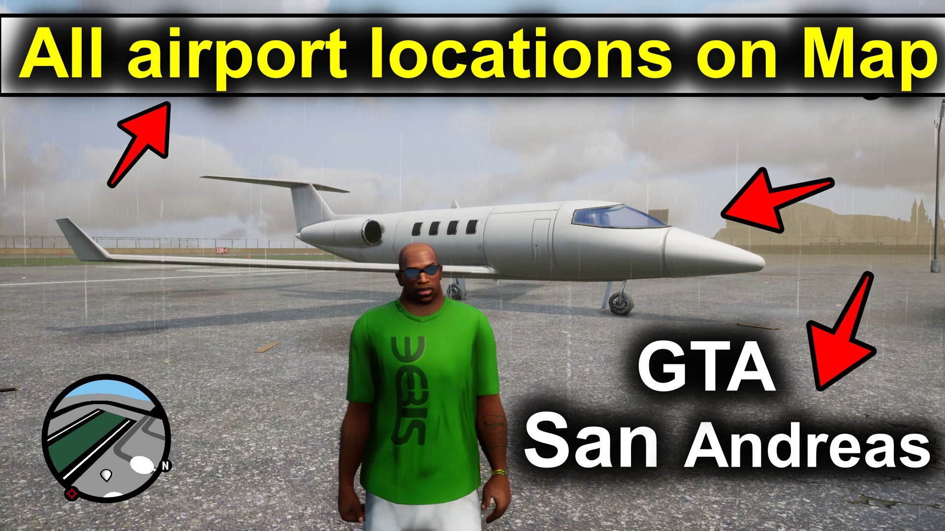 GTA San Andreas all airport locations on Map