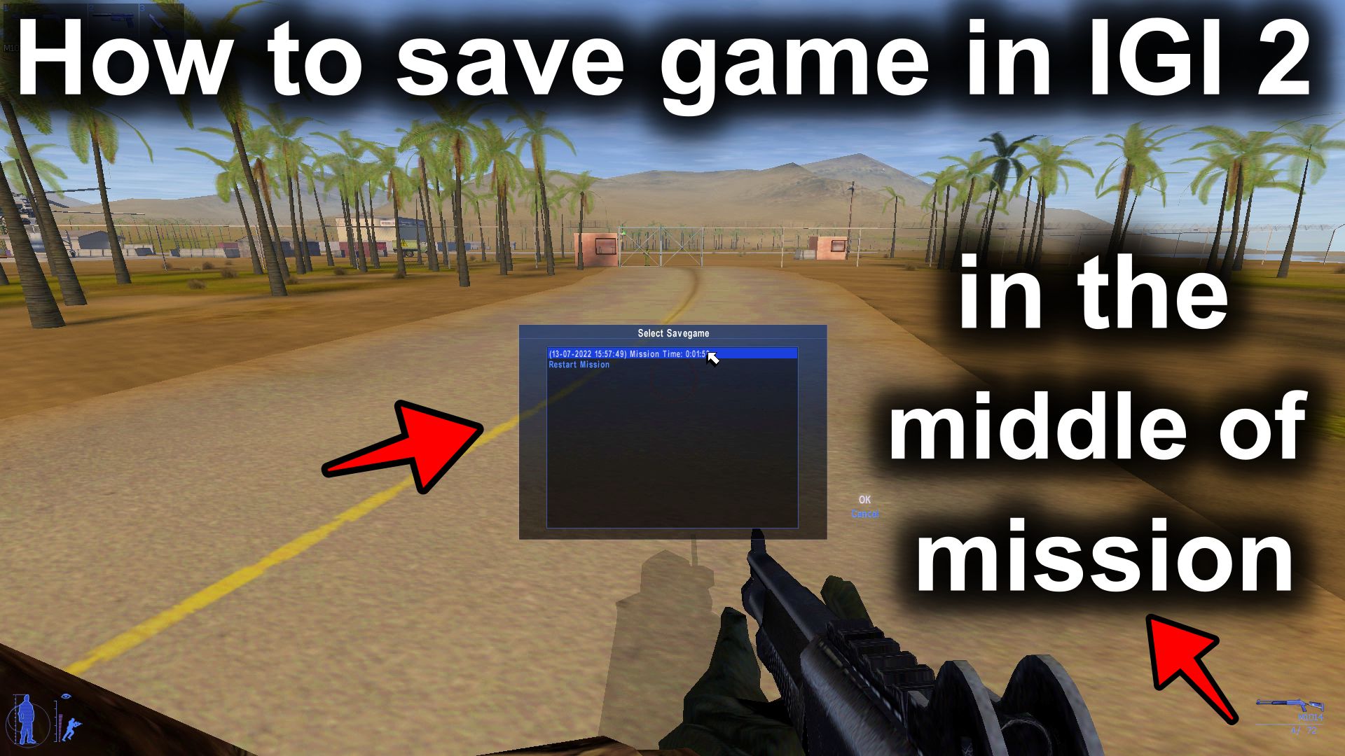 how to save game in IGI 2 in the middle of the game mission