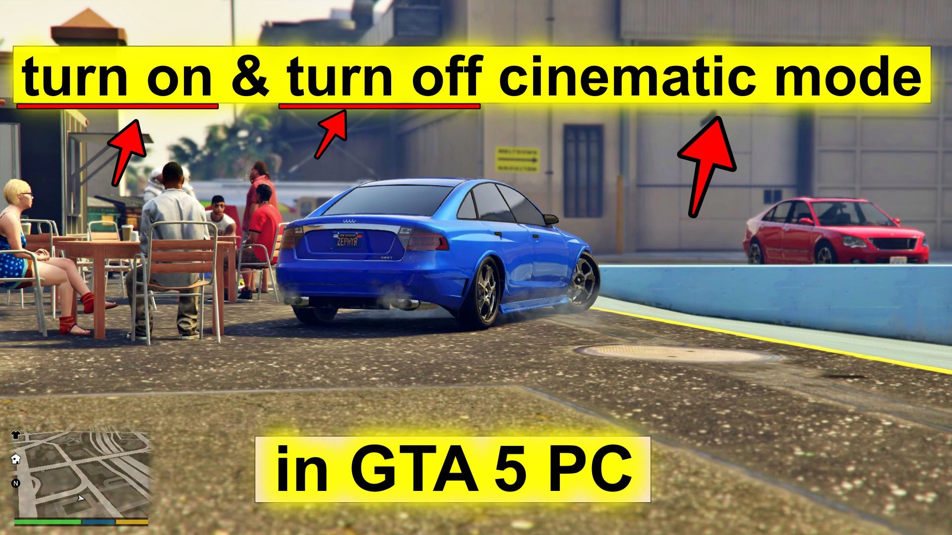 how to turn on & turn off cinematic mode in GTA 5 PC