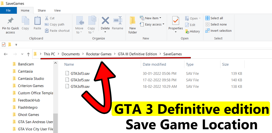 GTA 3 Definitive Edition - Save Game Location on Windows PC