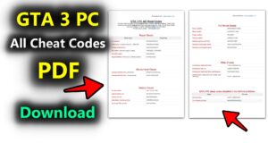 GTA 3 PC All Cheat Codes PDF Download