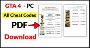 GTA 4 PC All cheat codes - Full list PDF file Download