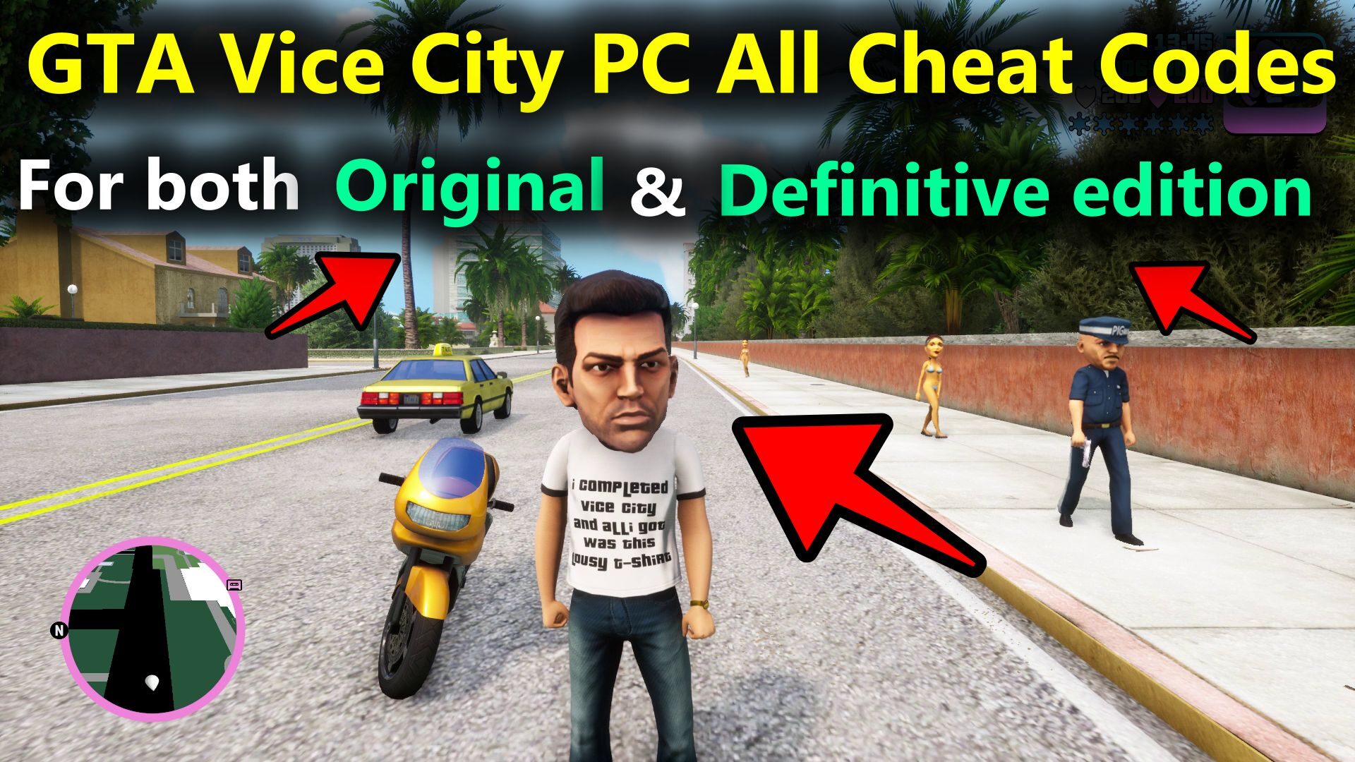 GTA Vice City PC All Cheat Codes - For both Original & Definitive edition