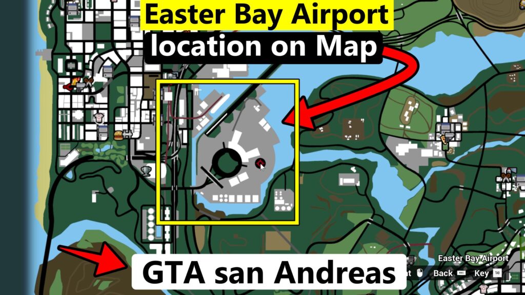 GTA san andreas - Easter Bay Airport location on Map