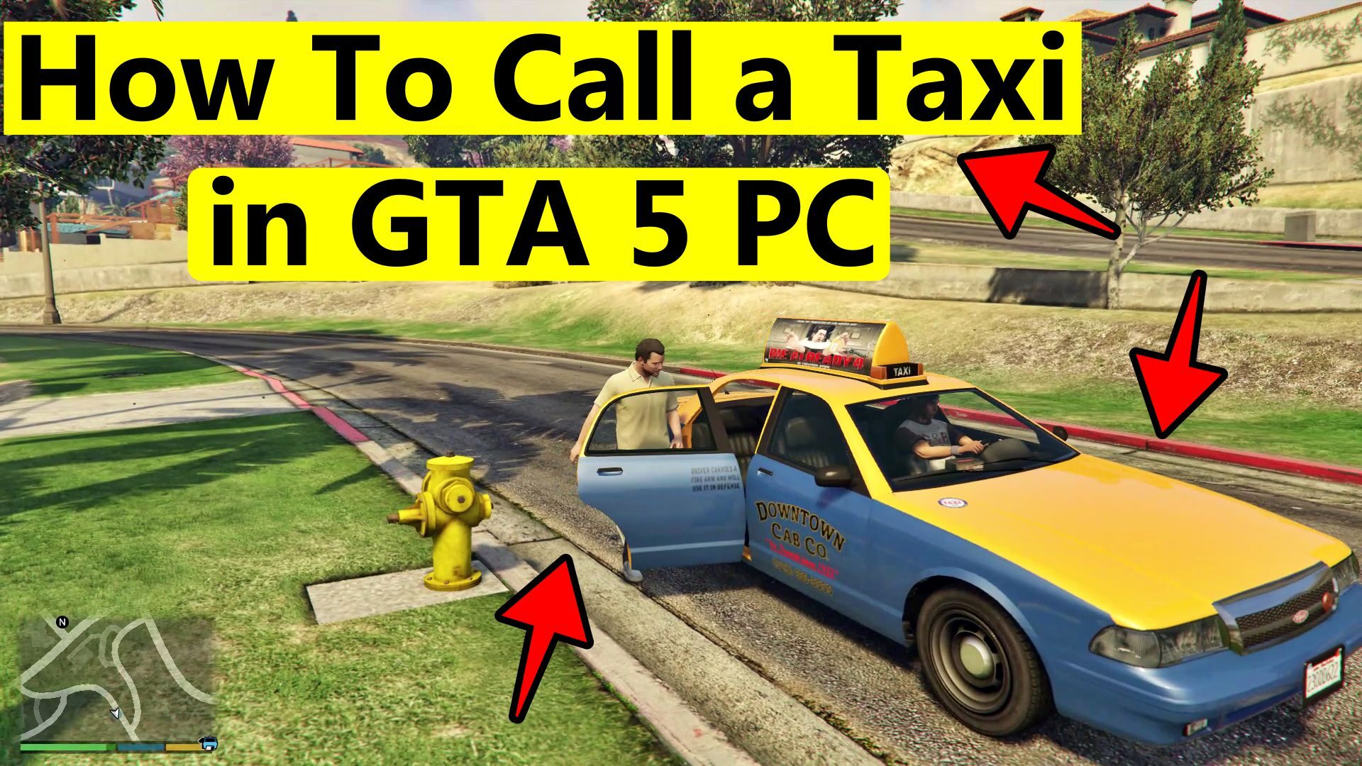 How To Call a Taxi to Book taxi in GTA 5 PC Game