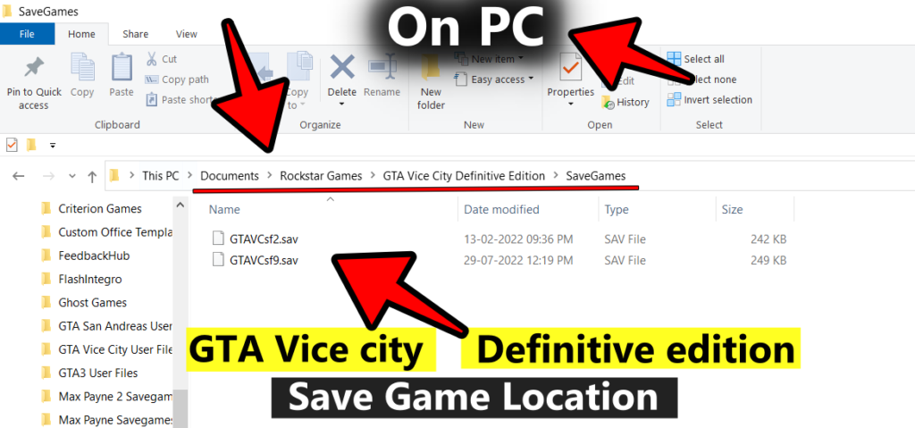 Savegame Location of - GTA vice city Definitive edition