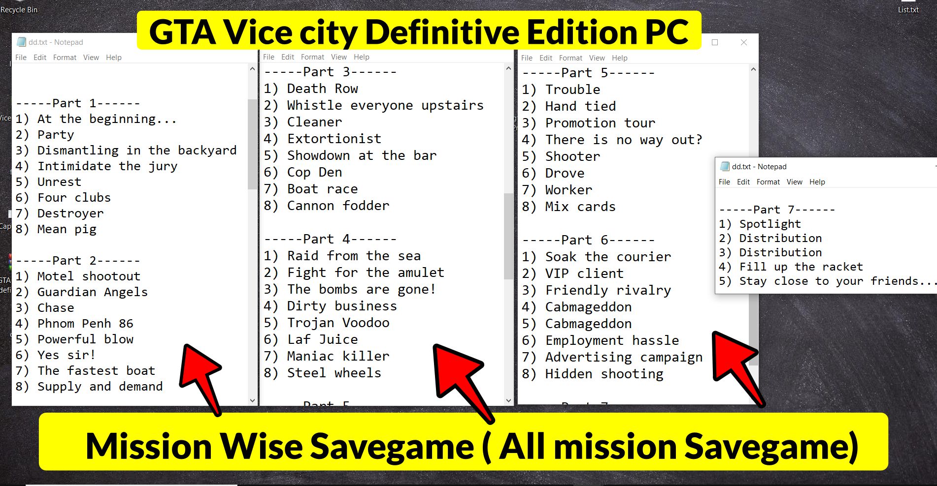 GTA Vice City definitive edition PC - All missions savegame