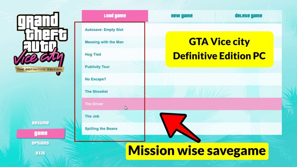 GTA Vice City definitive edition PC - mission Wise Savegame