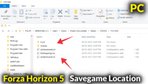 Forza Horizon 5 SaveGame location on PC